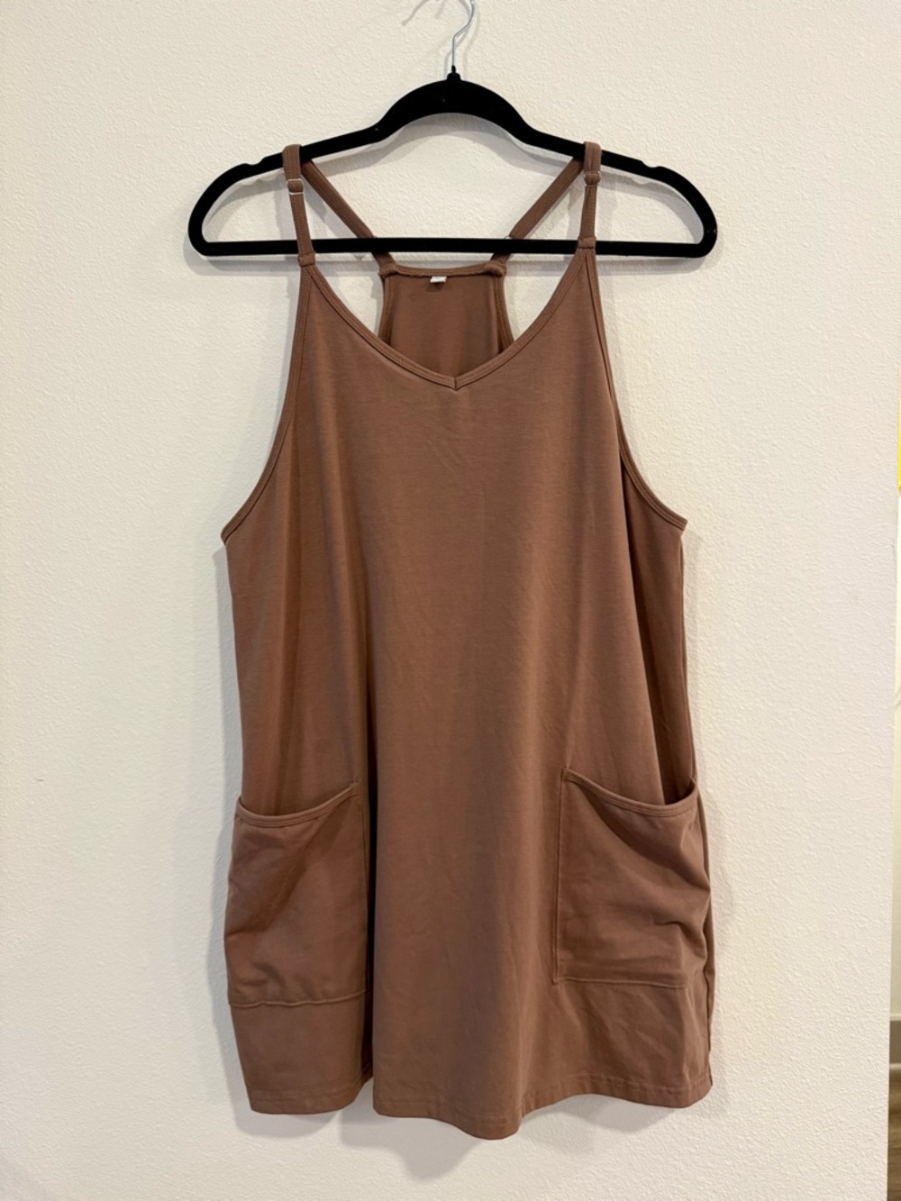 Brown Racerback Pocket Tank Dress
